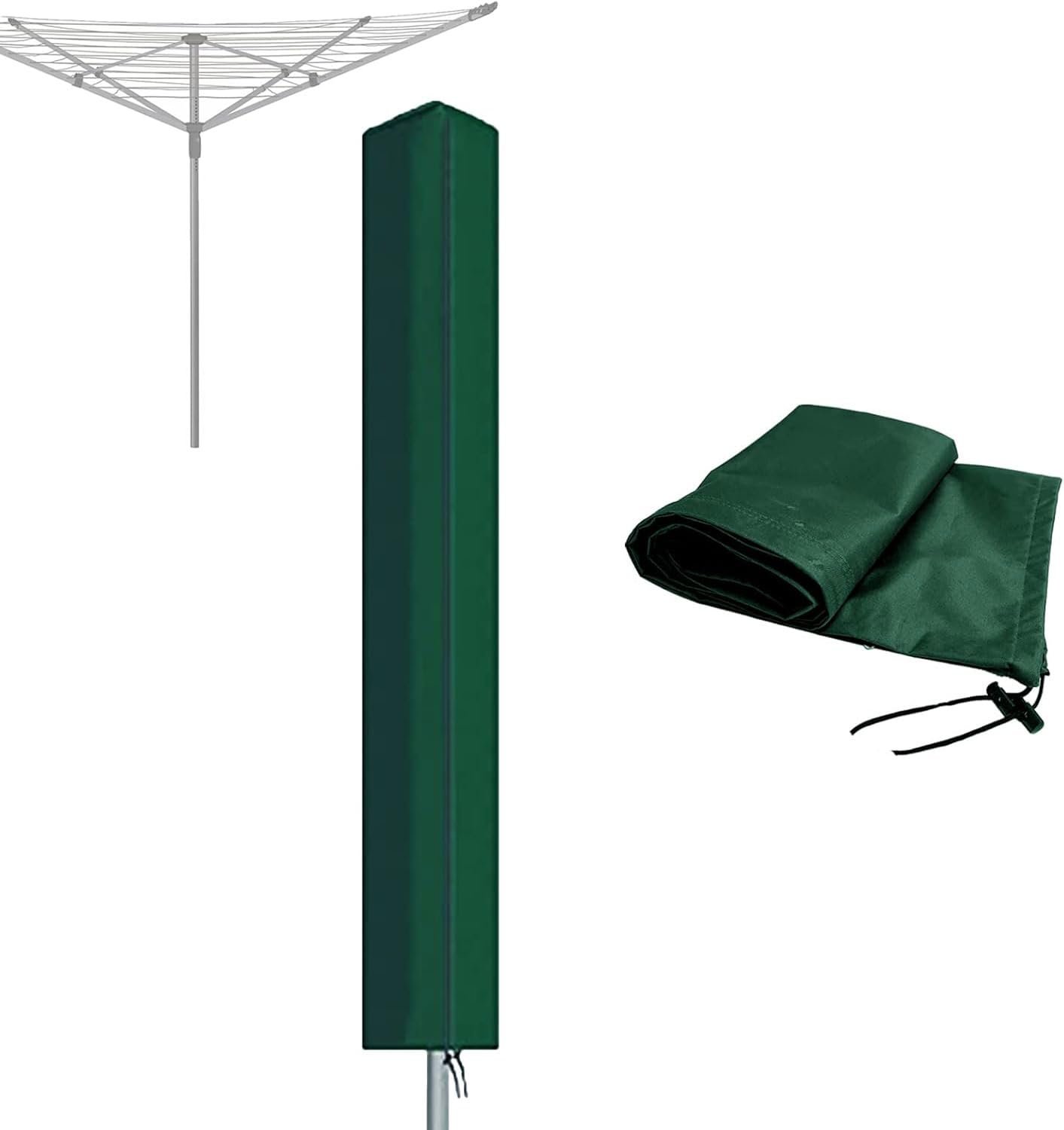 RICHIE Rotary Airer Cover Rotary Clothes Line Cover 600D Washing Lines Cover Waterproof with Zip 16x16x180cm Rotary Airer Cover Rotary Dryer Cover