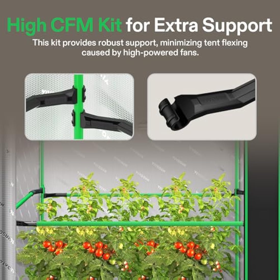 VIVOSUN PRO Grow Tent 90 x 90 x 180 cm Grow Tent with Thick 22 mm Poles, Oxford Fabric with Highly Reflective Mylar Extra Hanging Poles & High CFM Kit for Hydroponics P336 for AeroLight A200SE
