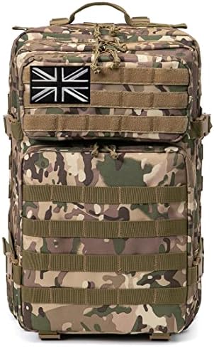 QT&QY 45L Military Tactical Backpacks Molle Army Assault Pack 3 Day Bug Out Bag Hiking Treeking Camouflage Hunting Rucksack