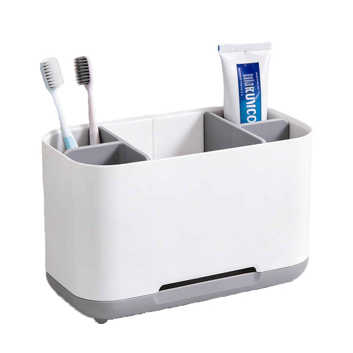 Toothbrush Organiser for Bathroom Counter, Durable Toothbrush Holder with Ventilated Base, Space Saving Tooth Brush Holder