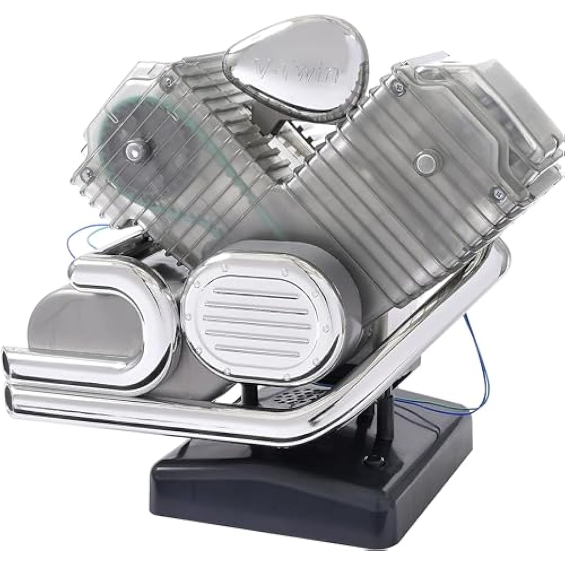 Machine Works Bulld Your Own V-Twin Motorcycle Engine Toy - Replica Model Building Kit - Features Sounds and Illumination, 150+ Pieces, 10+ Years