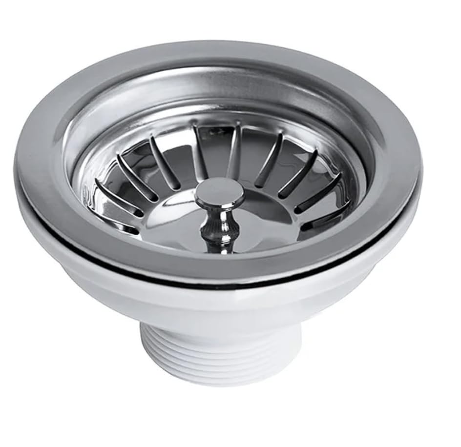 114mm Stainless Steel Kitchen Sink Basket Strainer Plug Waste Kitchen Sink Accessories Thickened Design, High Temperature Resistance, 1?" Fit for Sink