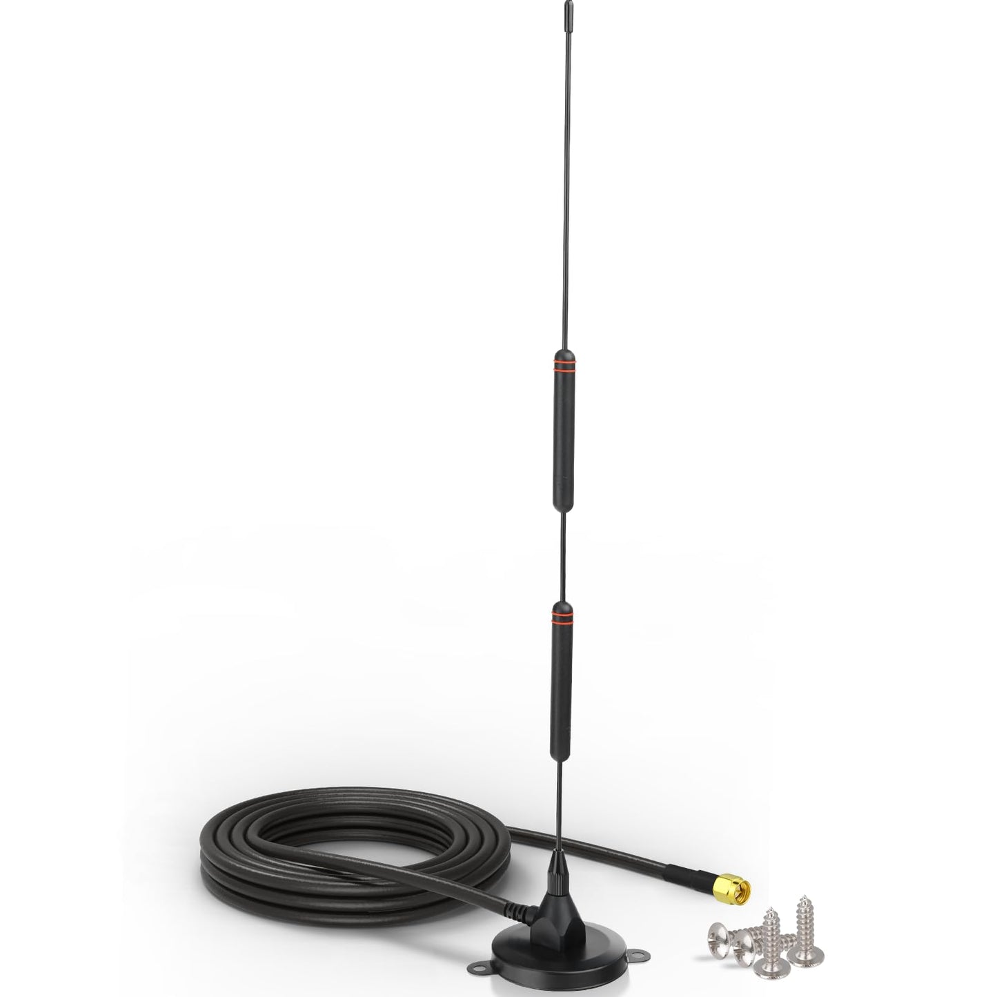 Bingfu 4G LTE MIMO Antenna 10dBi SMA Male with Magnetic Base and 3M Cable, High Gain Omni Directional Antenna for Mobile Routers, Hotspots, CPE,