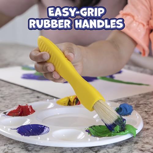 READY 2 LEARN Triangle Grip Paint Brushes | Set of 6 | 18m+ | Easy to Hold Paint Brushes for 2, 3 and 4 Year Olds | Encourage Writing Grip