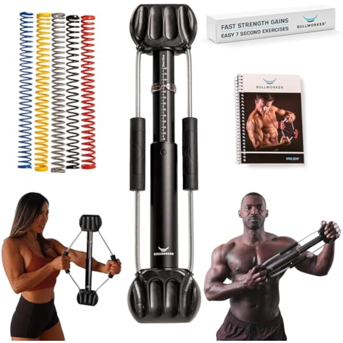 Bullworker Steel Bow 50 cm - Isometric Exercise Equipment, Portable At Home Gym Equipment for Back, Shoulder, Biceps, Triceps, Abs, Chest and Arms, Home Workout Exerciser for Men & Women, 0-130lbs