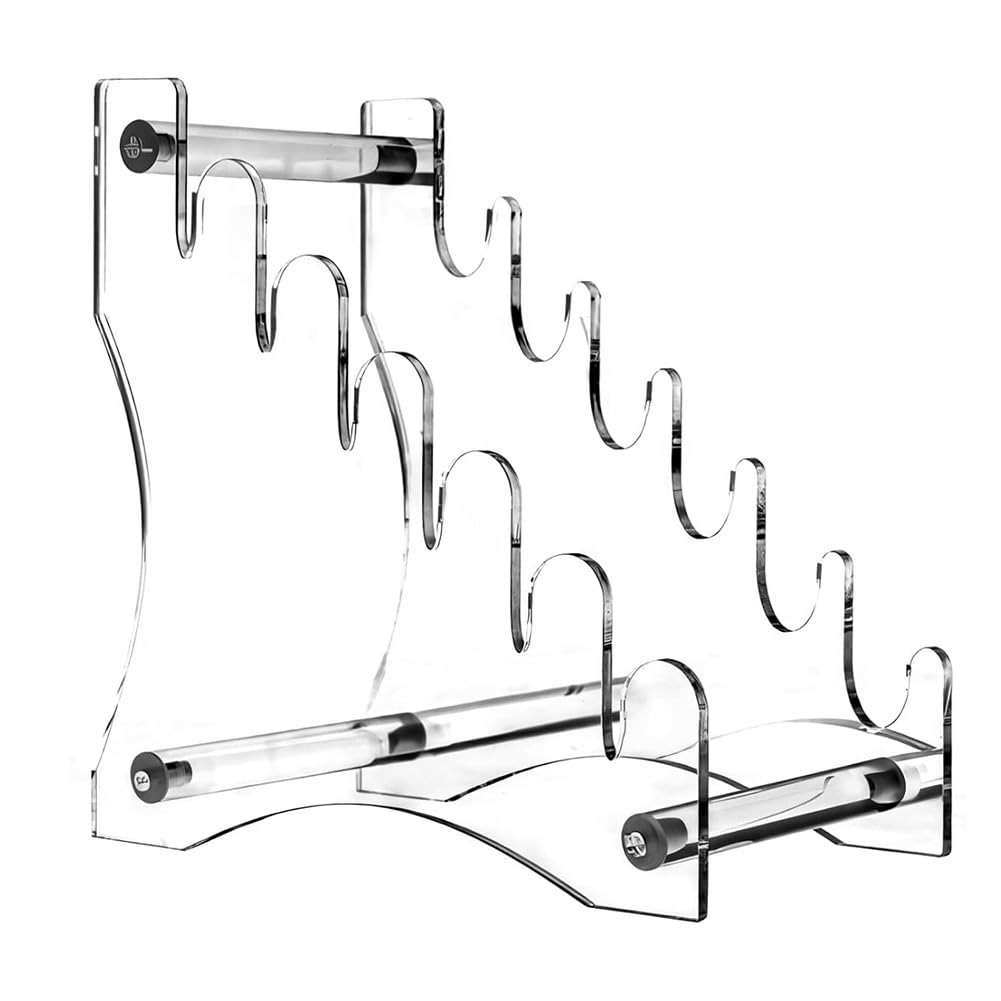 Comphic Acrylic Knife Display Stand - 6-Tier Detachable Knife Rack, Light Weight Pocket Knife Storage Rack