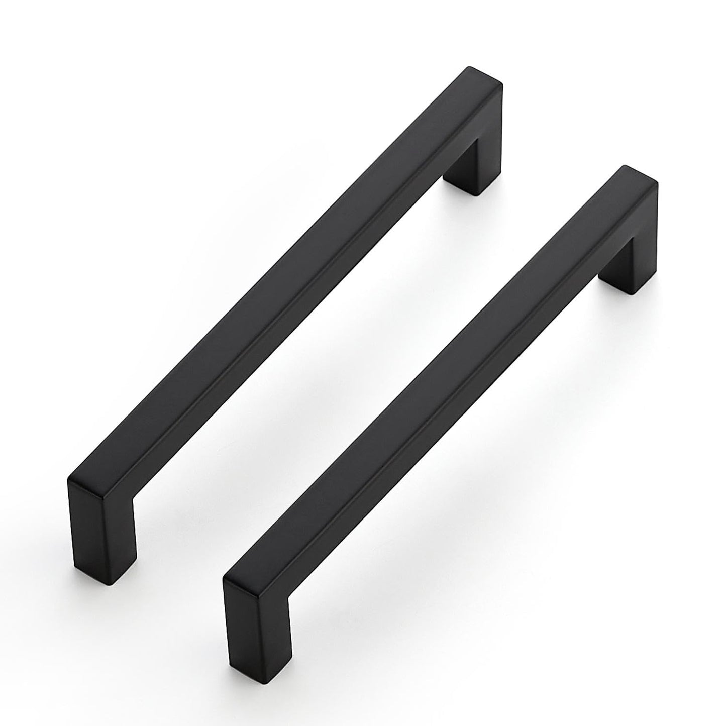 Ravinte 10 Pack Kitchen Door Handles Black Handles for Cupboards 160mm Cupboard Pulls Kitchen Cabinet Pulls Square Bar Wardrobe Hardware Cabinet Door