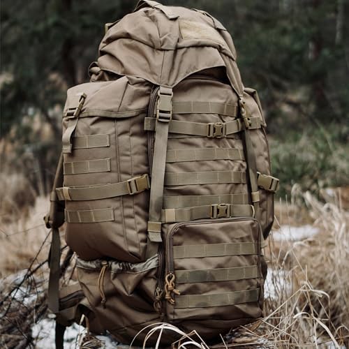 Mardingtop Tactical backpack Large Backpack Military Rucksack Hiking Backpack Camping Backpack Patrol Molle Pack with Rain Cover for Outdoor Trekking Mountaineering Hunting