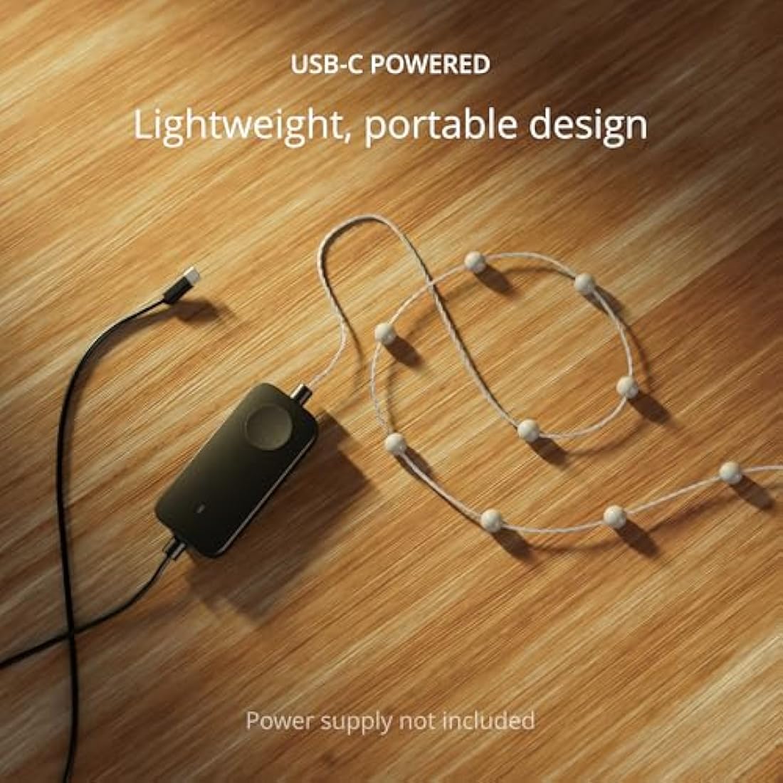 Twinkly Strings USB-C Pearls 100 LED, Pearl Shape LED Light String, Christmas Lights, RGB Multicolor LED Lights, Mappable LEDs, Compatible with Alexa, Google Home, USB-C Power, Transparent Wire, 6m