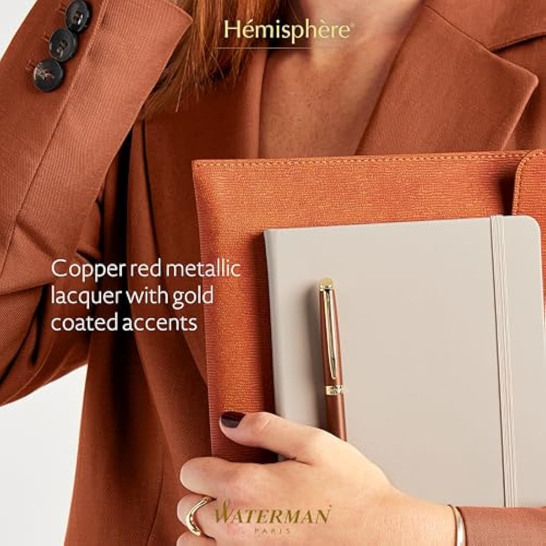 Waterman Hémisphère Fountain Pen | Copper Red (The Understated Edit Collection) | Medium Nib with Blue Ink | Gift Box