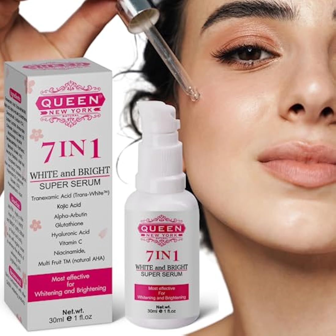 QUEEN 7in1 Super Face Serum Dark Spot Remover Melasma Treatment Anti Aging Vegan Cruelty Free-NO FRAGRANC by QUEEN NATURAL NEW YORK (Pack of 2)