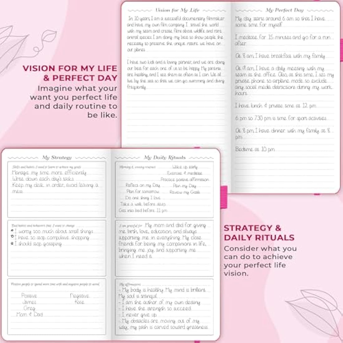 GoGirl Planner and Organizer for Women – Pocket Weekly Planner, Goals Journal & Agenda for Time Management & Productivity. Undated (Hot Pink)