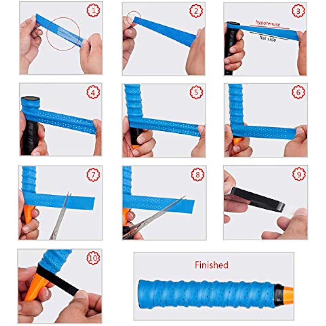 Senston PU Racquet Grip 5 Pack Tennis/Badminton/Squash Rackets Overgrip Anti Slip Perforated Super Absorbent Grips
