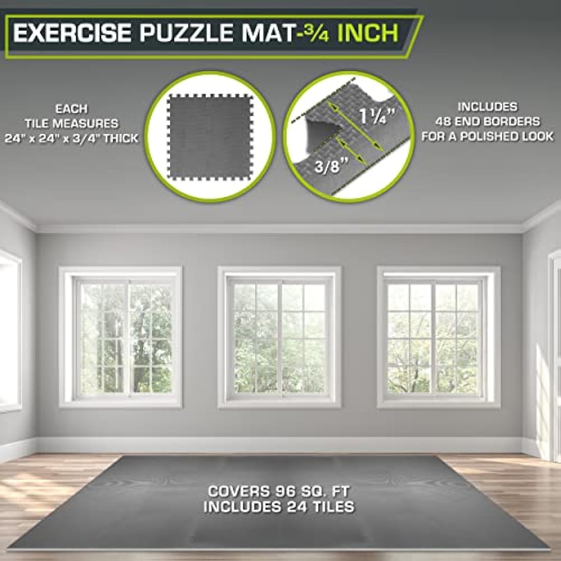 ProsourceFit Exercise Puzzle Mat EVA Foam Interlocking Tiles Protective and Cushion Flooring for Gym Equipment, Exercise and Play Area