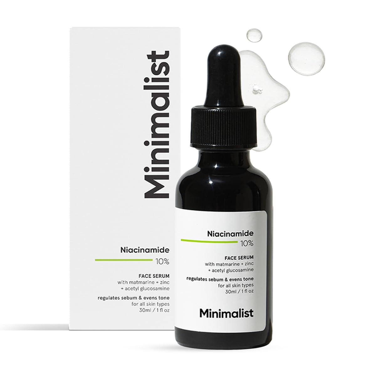 Minimalist 10% Niacinamide Face Serum for Acne Marks, Blemishes & Oil Balancing with Zinc | Skin Clarifying Anti Acne Serum for Oily & Acne Prone