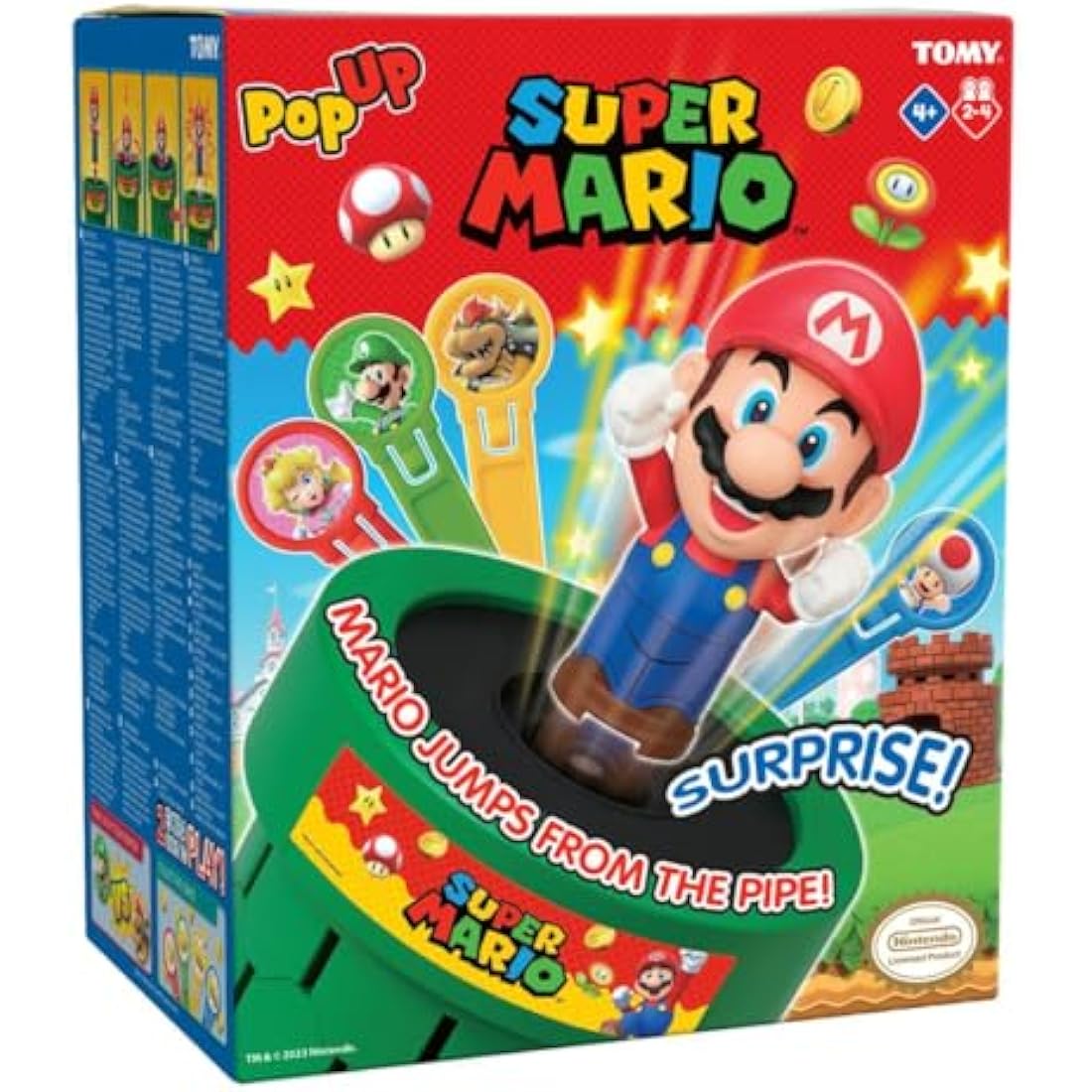 TOMY Pop Up Super Mario Board Game, 2-4 Players | Boys & Girls Aged 4+ | Family & Preschool