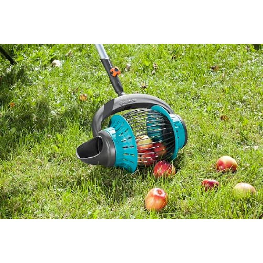 GARDENA Combisystem Fruit Collector: The fruit collector for picking up fruit of about 4 to 9 cm without bending over, convenient emptying, compatible with GARDENA combisystem handles (3108-20)