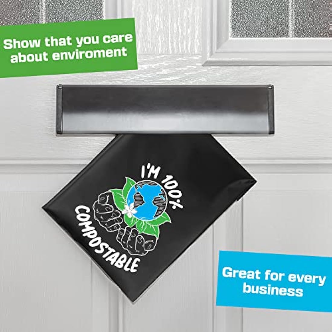 Compostable Mailing Bags,Biodegradable Mailing Bags,Eco Friendly Mailers 10 x 14" (25.5 x 35.5 cm) |50PK|