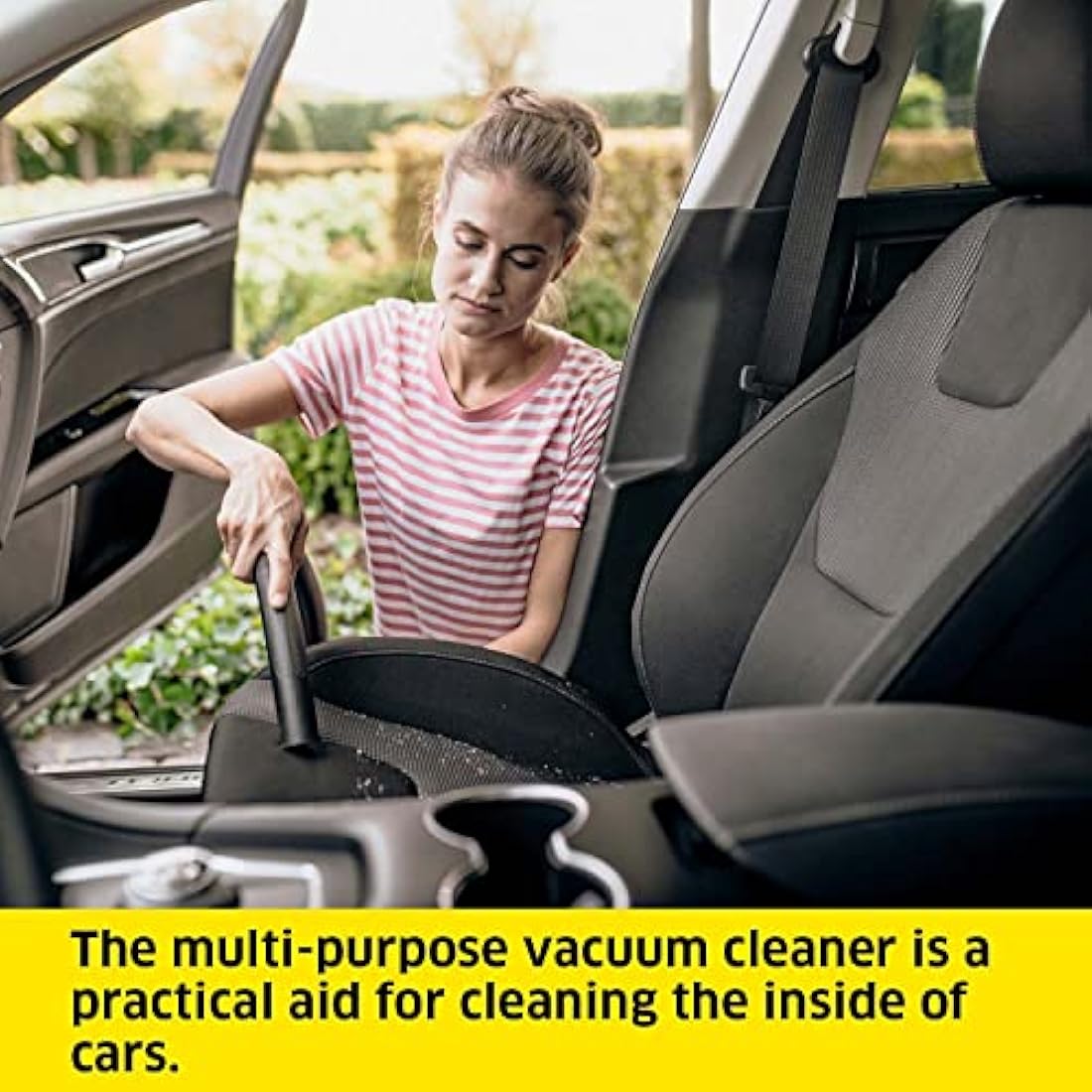 Kärcher Wet and Dry Vacuum Cleaner WD 2 Plus, blowing function, power: 1000w, incl. cartridge filter, floor and crevice nozzle, Yellow, plastic container: 12 l, suction hose: 1.8 m
