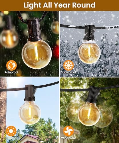 ZYRIVON Outdoor Lights Mains Powered, 20M/66Ft 30+2 LED Garden Lights, Shatterproof Waterproof Outside Lights, Warm White String Lights for Garden, Yard, Wedding, Christmas, Gazebo, Fence, Roof, Party