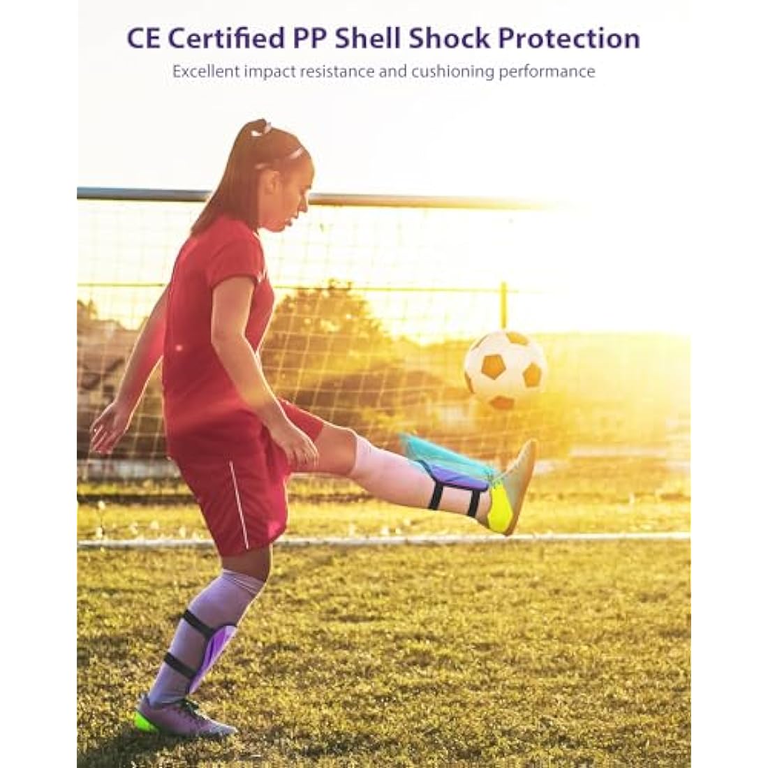 AirsFish Shin Pads Boys Certified Kids with Ankle Protection,High Strength Shin Pads,Breathable Non Slip Extended Adjustable Straps,Protective Football Equipment for Boys and Girls