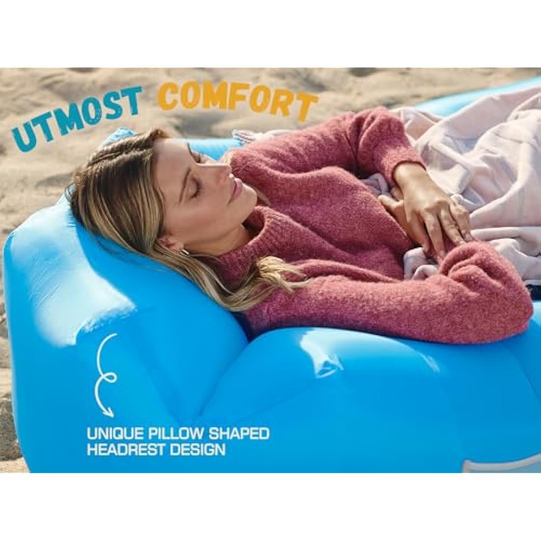 Wekapo Inflatable Lounger Air Sofa Hammock-Portable,Water Proof& Anti-Air Leaking Design-Ideal Couch for Backyard Lakeside Beach Traveling Camping Picnics & Music Festivals