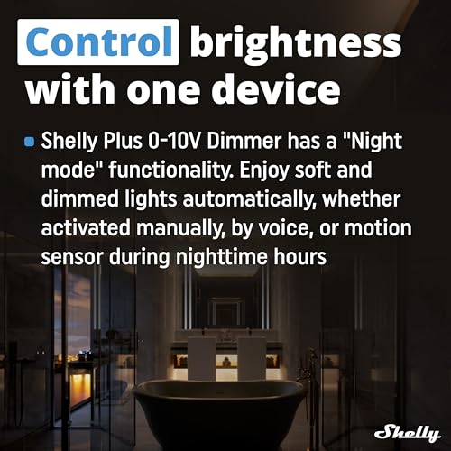 Shelly Plus 0-10V Dimmer | WiFi Smart Dimmer Switch | Dimmable Lights | Home Automation | Compatible with Alexa & Google Home | iOS Android App | No Hub Required