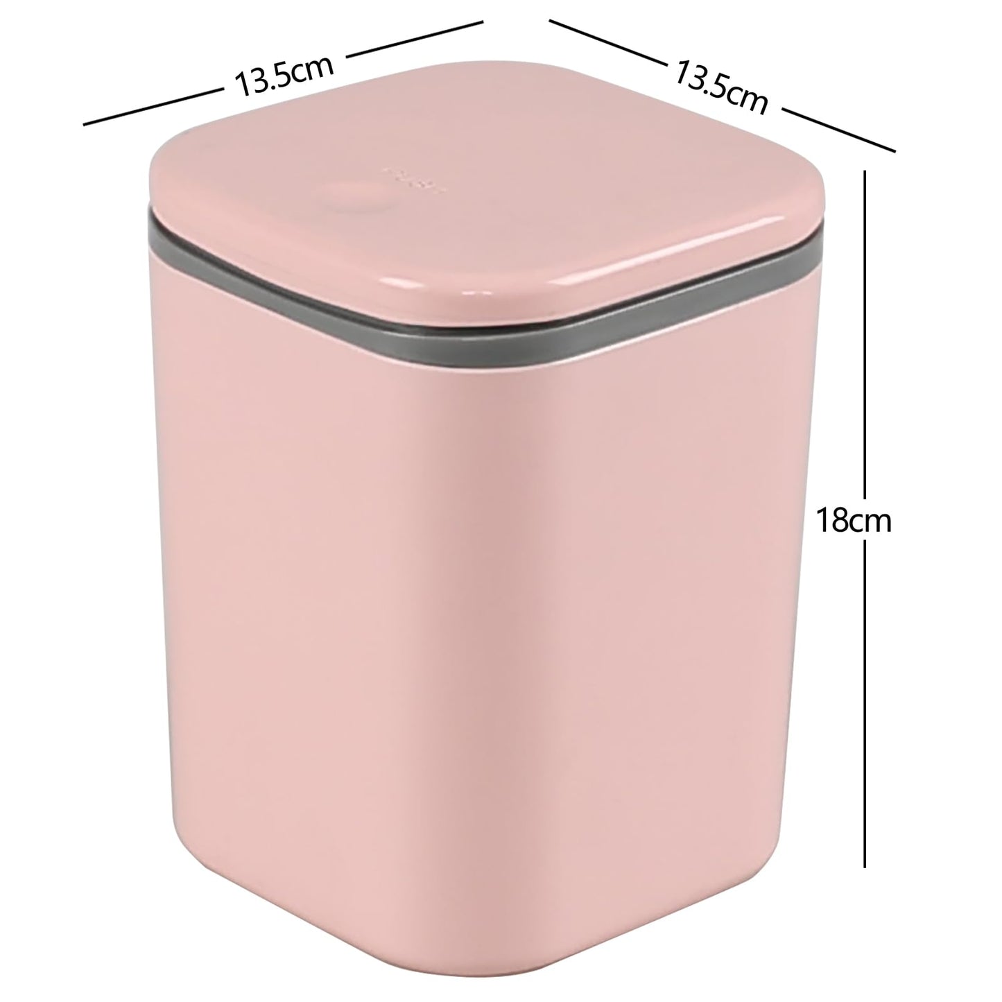 Yesdate Table Bin Mini Desk Rubbish Bin with Lid, 2 Litre Small Table Wastebasket for Office, Home, Bathroom, Bedroom, Car (Pink)