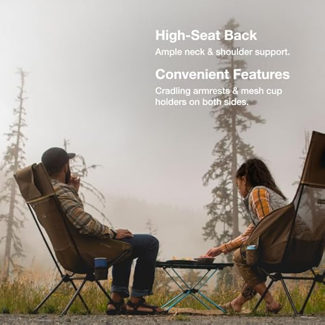 Helinox Savanna High-Back Collapsible Camp Chair, Coyote Tan