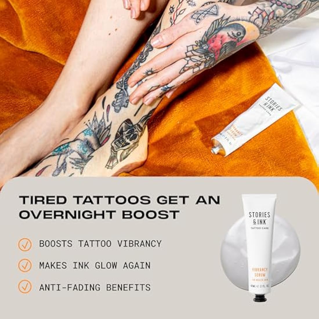 Stories & Ink Tattoo Care, The AM & PM Set for All Skin Types, Completely Hydrates, Protects and Enhances your Ink, Free from Parabens and Vegan Friendly