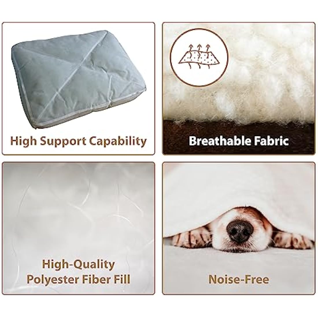 Ellie-Bo XL Dog Bed for 42-inch Dog Cage/Crate - Brown Faux Suede/Sheepskin