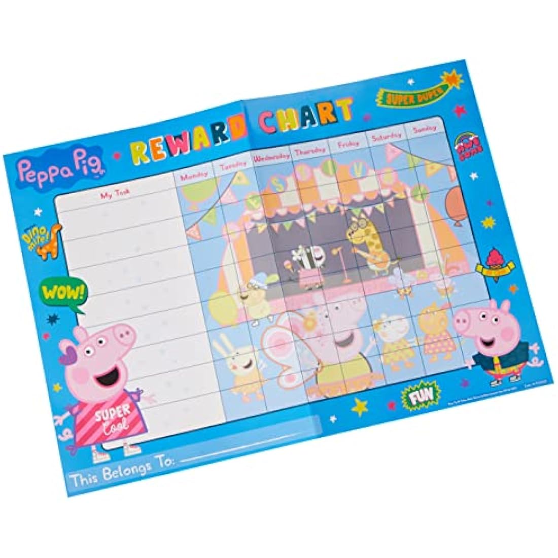 Paper Projects 01.70.30.021 Peppa Pig Everyday Reward Chart and 56 Sparkly Stickers, 29.7cm x 42cm