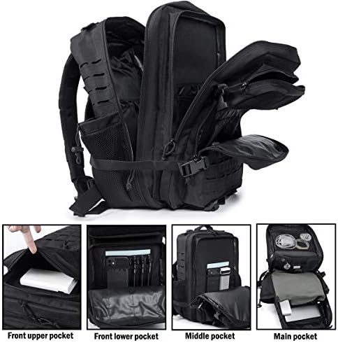 QT&QY Military Tactical Backpacks for Men Army Molle Daypack 25L/35L/45L Lage 3 Day Bug Out Bag Camping Hiking Rucksack with Bottle Holder