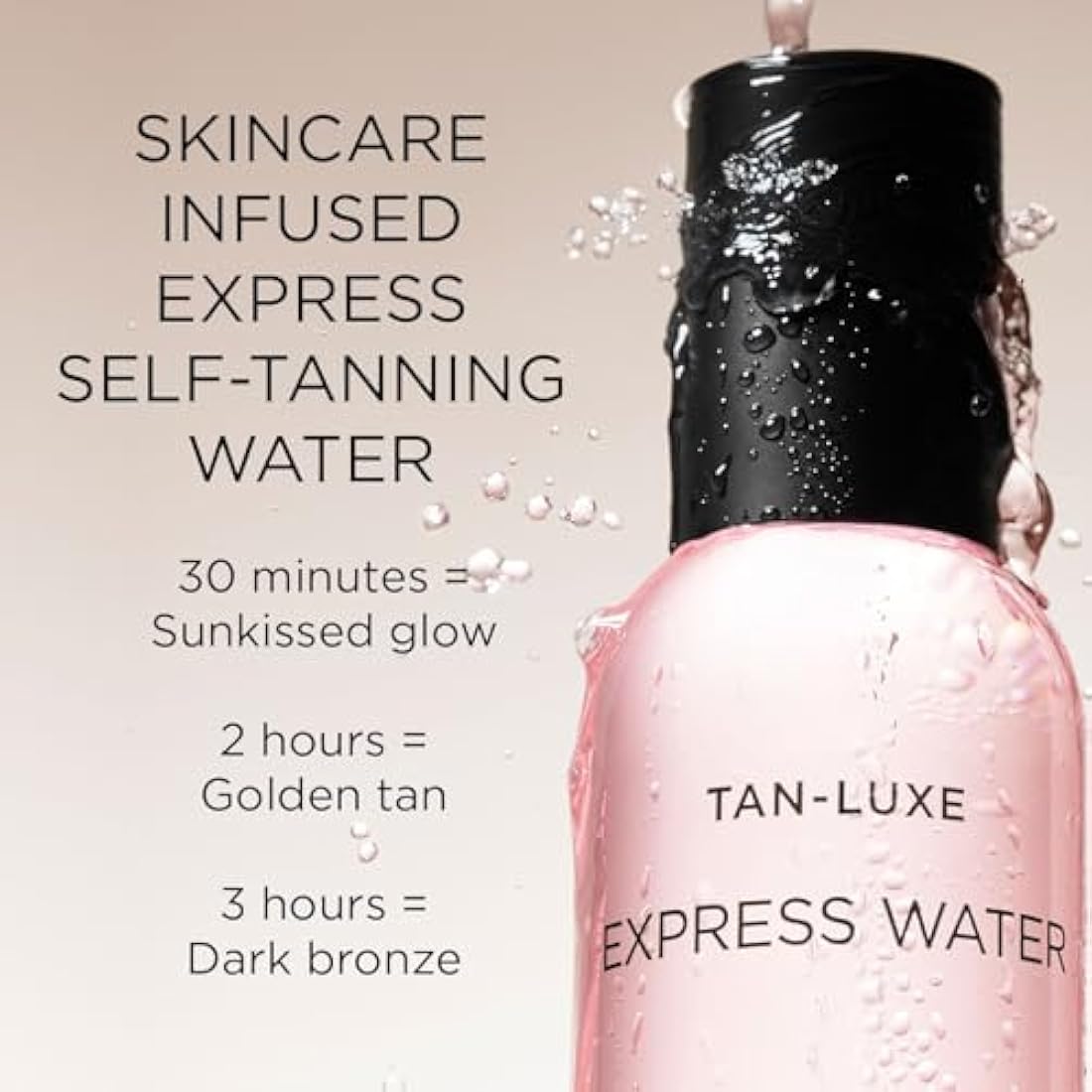 TAN-LUXE Express Water Hydrating Self-Tan Water, Sun-Kissed Glow in just 30 Minutes with a blend of Vitamin C, Beta Glucan & Hyaluronic Acid, 200ml