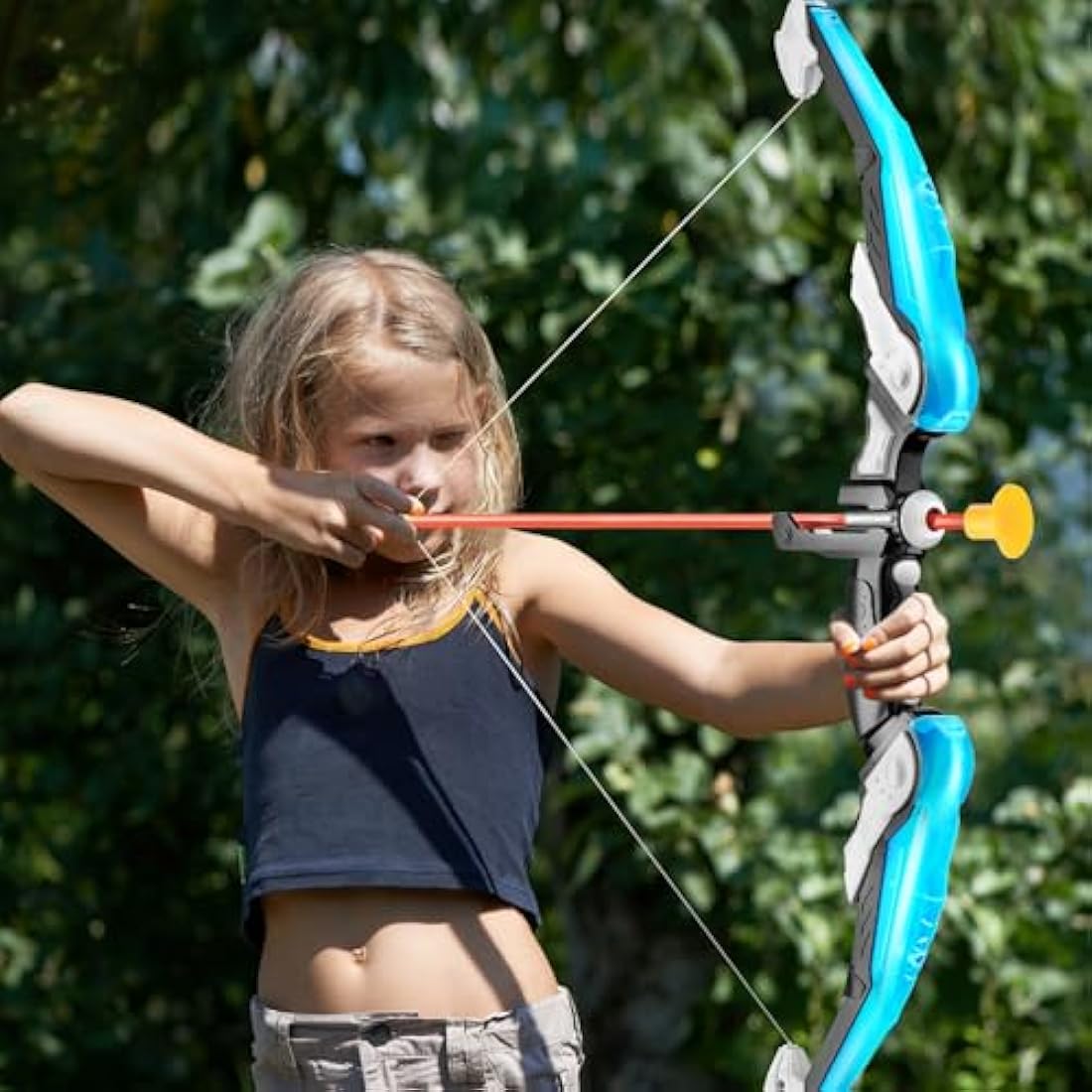 TEMI Bow and Arrow Set for Kids with LED Lights-Archery Set with Suction Cup Arrows, Quivers & Standing Target, Outdoor Toys for Children Boys & Girls Ages 3-12 Years Old