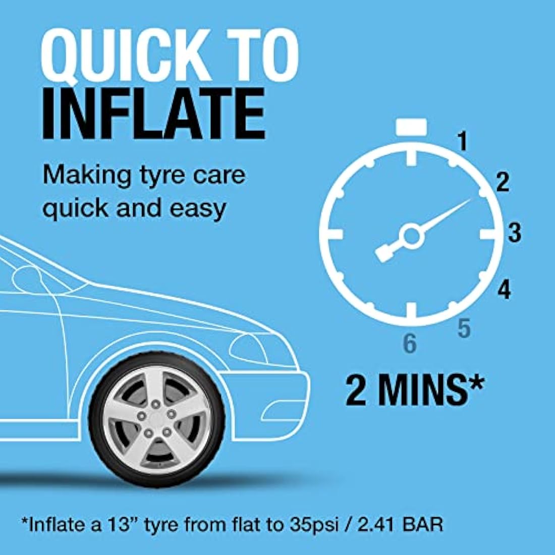 Ring Automotive TYREINFLATE 1000 Rapid Digital Tyre Inflator With Three Adaptors - Measures in PSI, BAR & Kpa