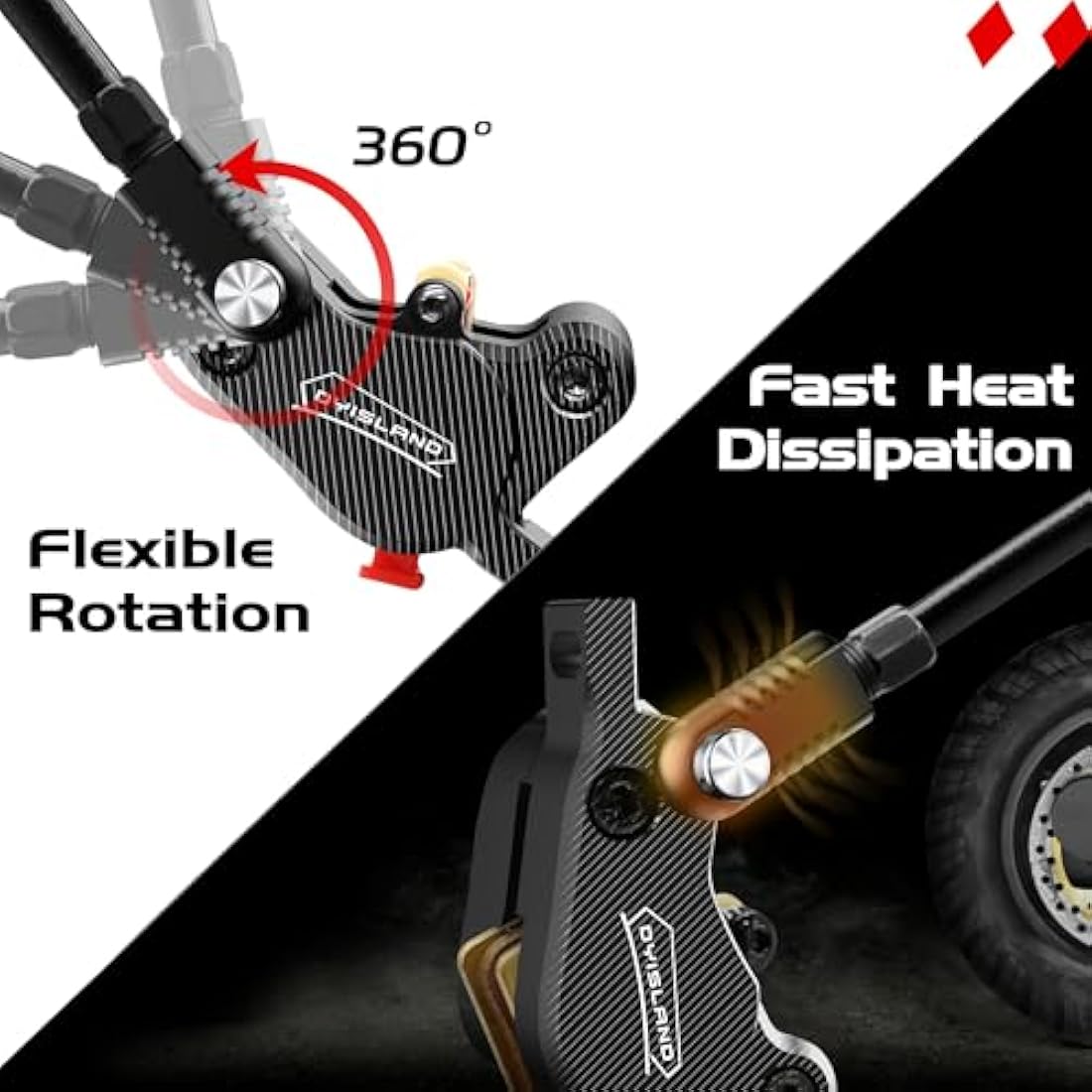 DYISLAND LD-210S Hydraulic Disc Brakes Set，2-PIN/Power-Off Hydraulic Brake kit for Electric Scooter/E-Scooter