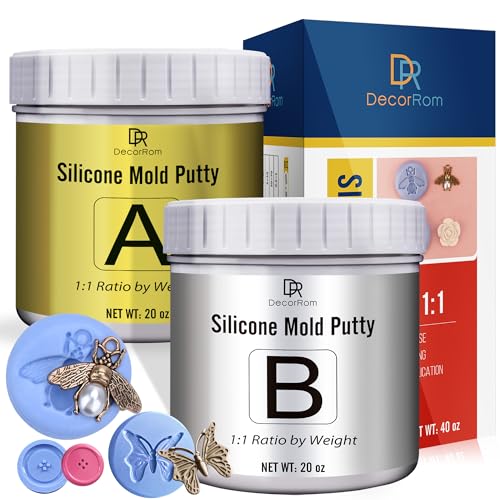 Silicone Putty - 1,200g Flexible Silicone Mold Making Kit - Easy 1:1 Mixing Ratio Fast Curing Moulding Putty for Reusable Moulds, Casting, Resin, Soap