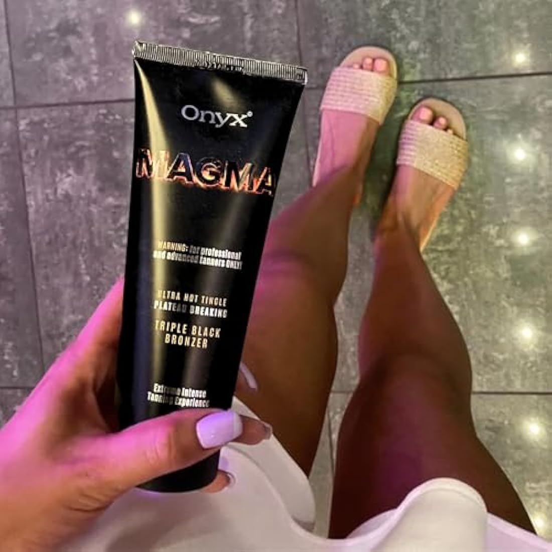 Onyx Magma Tingle Sunbed Cream | Advanced Bronzer for Ultra Dark Tan | Indoor & Outdoor Tanning Lotion with Intense Warming Effect | Hydrating Accelerator for Smooth, Lasting, and Even Results