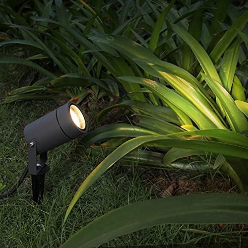DAWALIGHT Landscape Lights Outdoor 4 Pcs, GU10 Spike Lights Outdoor for Garden Path Patio Exterior Outside Backyard Lawn Walkway, Adjustable IP65 Aluminum Spotlight with IP68 Connector, Dark Grey