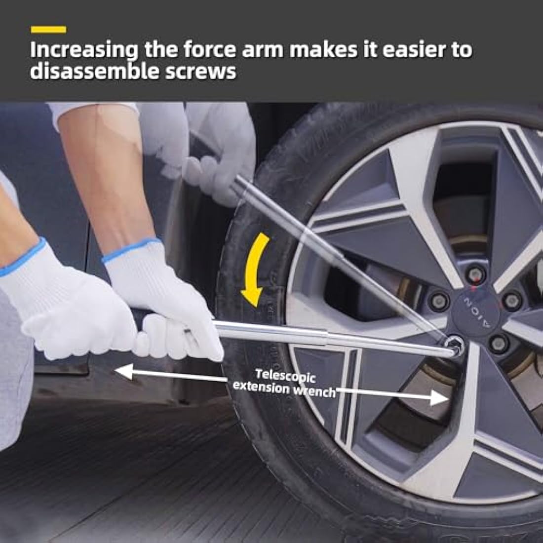 LEADSTAND Scissor Jack is 2tons, It Can Be Used With Electric Drill, Suitable for Cars and SUV Universal Car Emergency Kit with Lug Wrench (Scissor Jack + Lug Wrench + glove(2Ton))