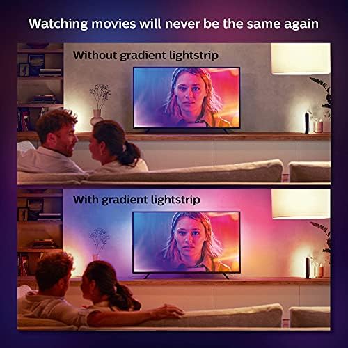 Philips Hue Gradient Lightstrip for 65 Inch TV, Sync with Media and Gaming, Smart Entertainment LED Lighting with Voice Control, Compatible with Alexa, Google Assistant and Apple HomeKit
