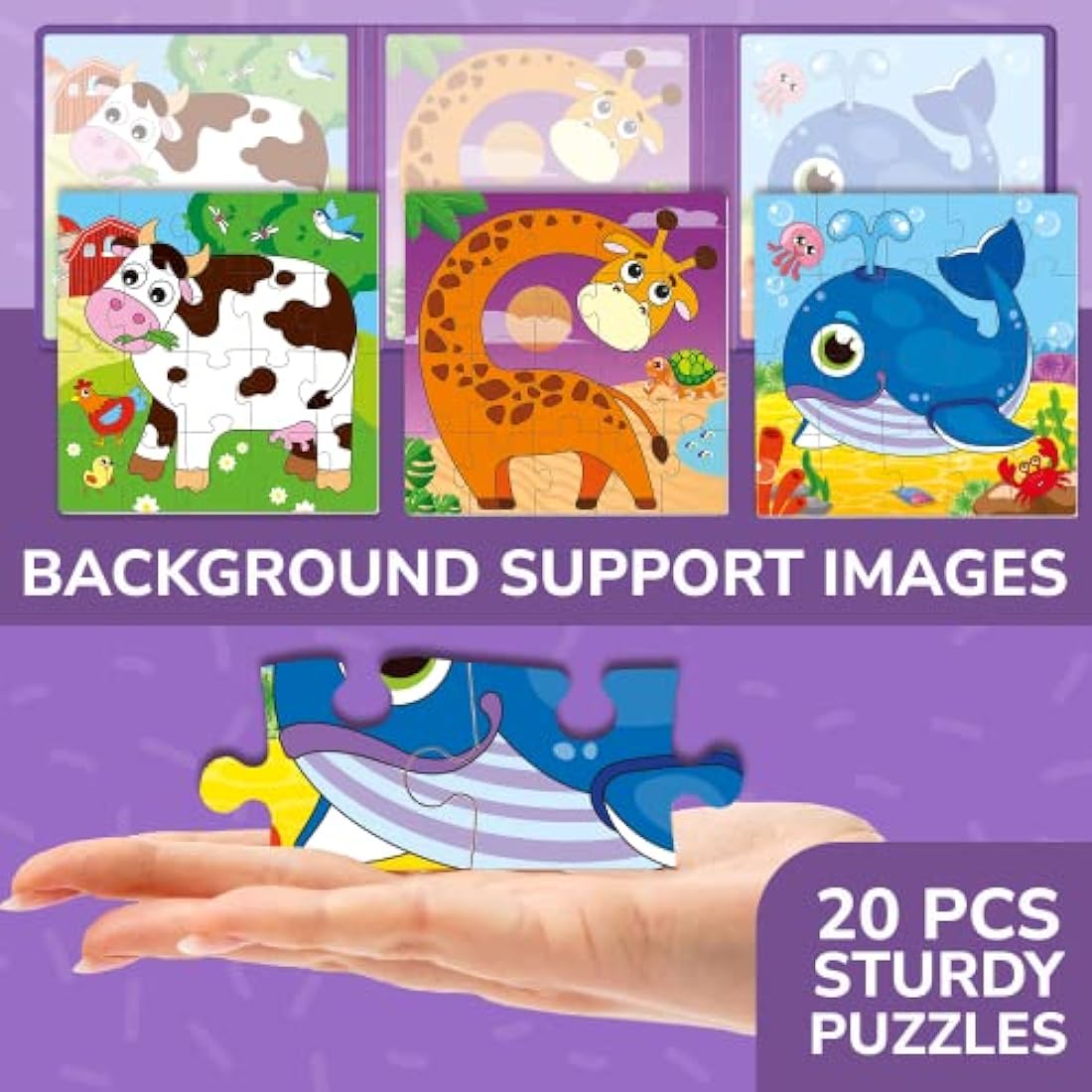 QUOKKA Magnetic Puzzles for 2 3 Year Olds - Travel Games for Kids Age 4 5 - Travel Toys for Toddlers on Plane Car Ride - 20 Pieces Jigsaw Games For 3 year olds - Plane Activities For Kids