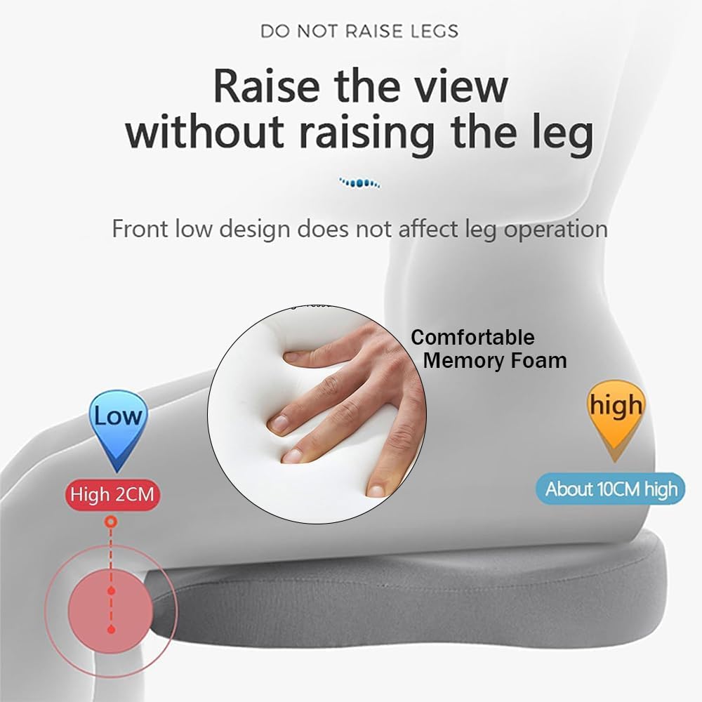 Accmuzzy Car Seat Cushion,Memory Foam Adult Car Booster Seat Cushions for Driving,Soft Comfort Driver Cushion for Height,Car Booster Seat for