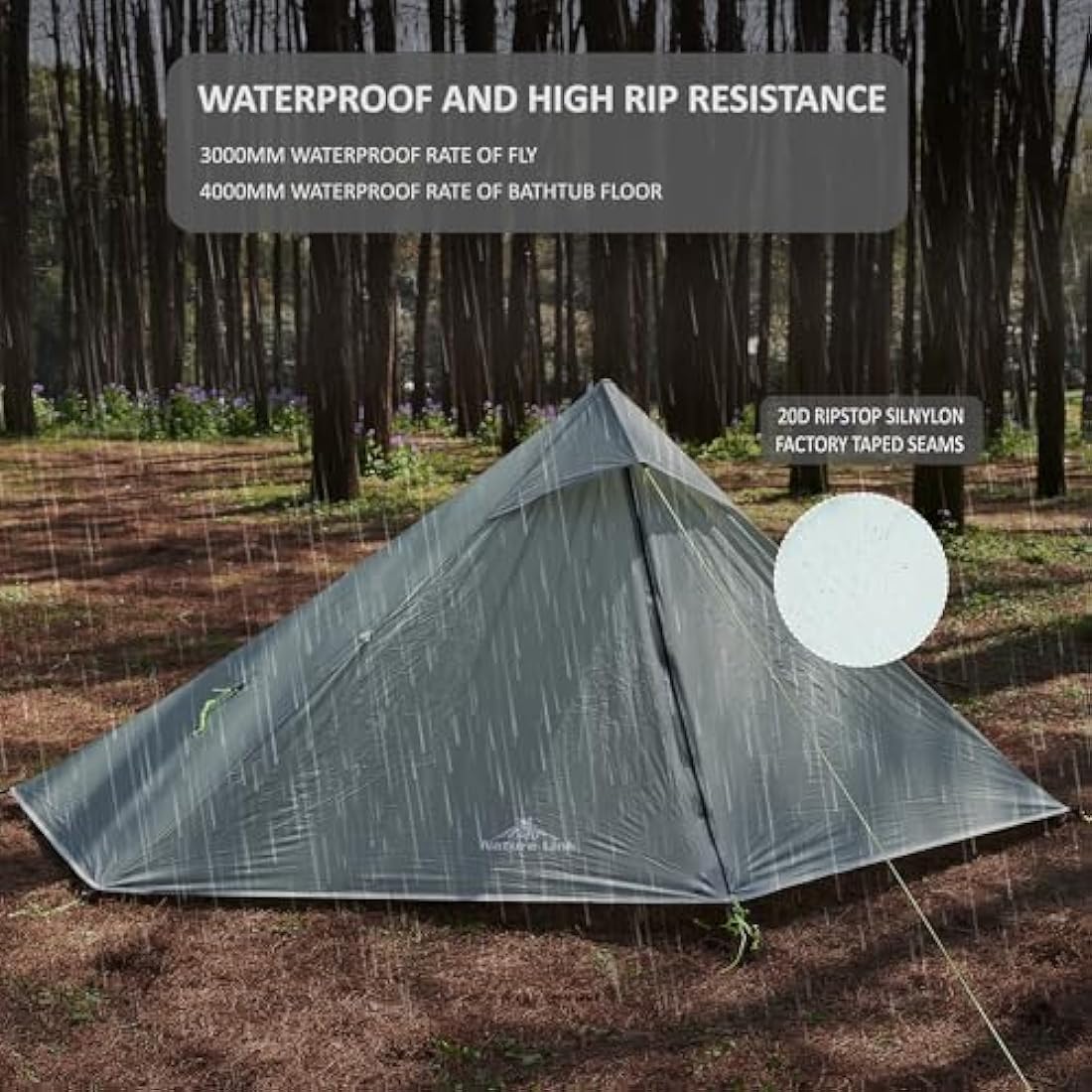 Nature Link Altair One Ultralight Trekking Pole Backpacking Tent, Waterproof SIL Nylon, Double Wall, 3 Season, 1 Person Shelter for Backpacking, Hiking, Camping, Trekking, Bushcraft