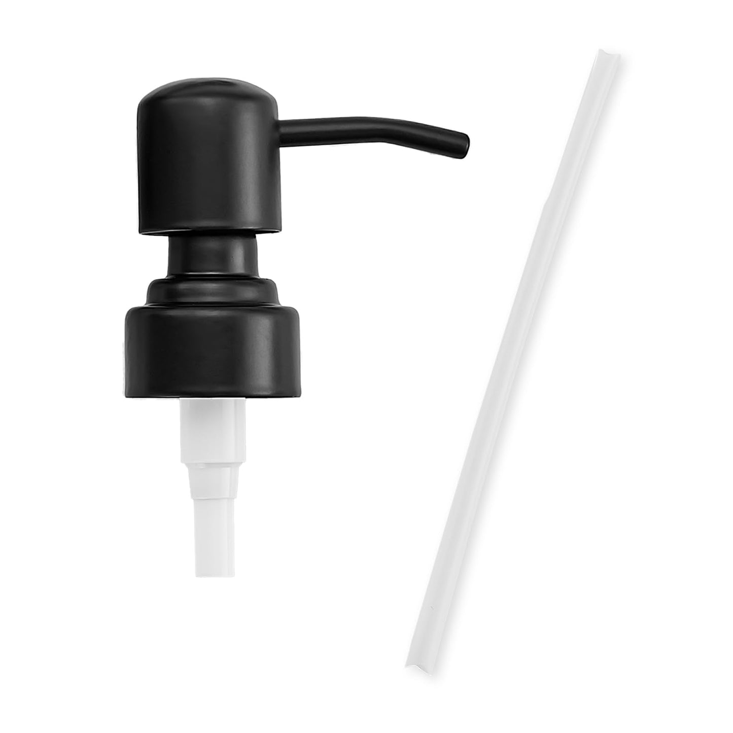 Pollock Pump Dispenser Stainless Steel, Replacement for Standard Neck Size - 26-28 mm Thread Fits Most Hand Soap Dispenser (Black)