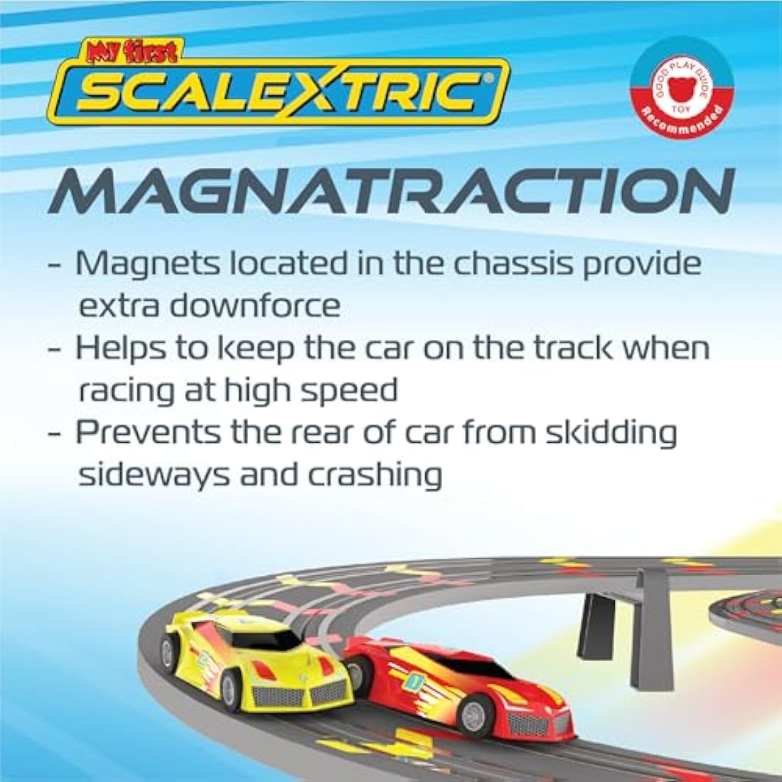 My First Scalextric Racing Track Sets for Kids Ages 3+ - Mains Powered Micro Race Car Set, Toy Cars Race Tracks for Boys. Incl. 1x Speed Track, 2x Racing Cars, 2x Controllers - Kids Toys Gifts