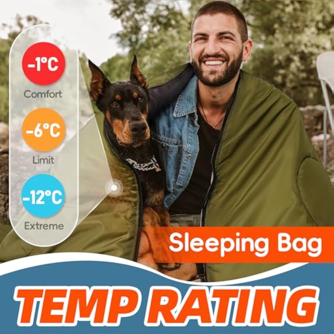 MEREZA Sleeping Bags XL for Mens Large Wide Sleeping Bag for Camping Big and Tall Sleeping Bags for Women Adults Warm with Compression Sack Cold Weather & Warm