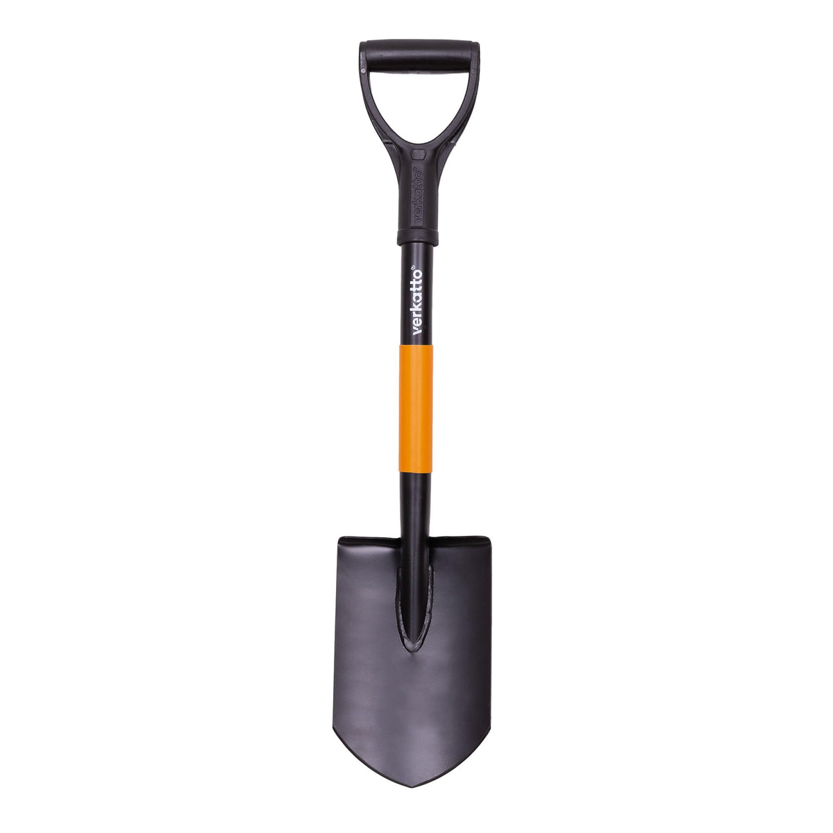 MIVOS Hardened Steel Pointed Spade - 75 cm - Mini Field Spade with Metal Handle and D-Handle - Shovel - Gardener Spade - Small Pointed Shovel for