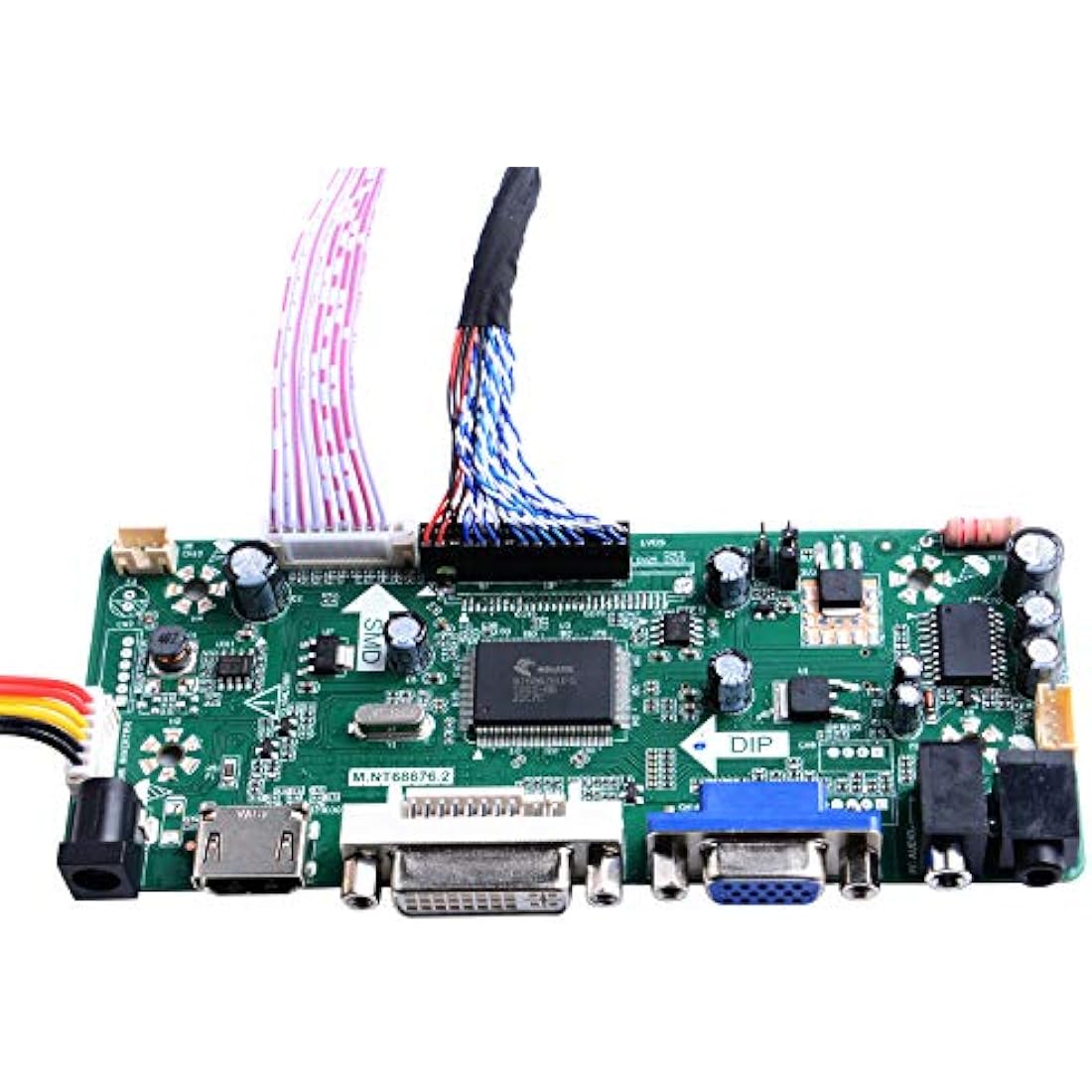 Owootecc NT68676 HDMI VGA DVI Arcade Audio Input LCD Controller Driver Board For HSD190MEN4 M170EN06 M170EG01 17" 19" 1280x1024 4CCFL 30Pin LCD Panel, Fit for Arcade1Up Monitor